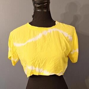 Norblack Norwhite Yellow Oversized Crop Top Size Small